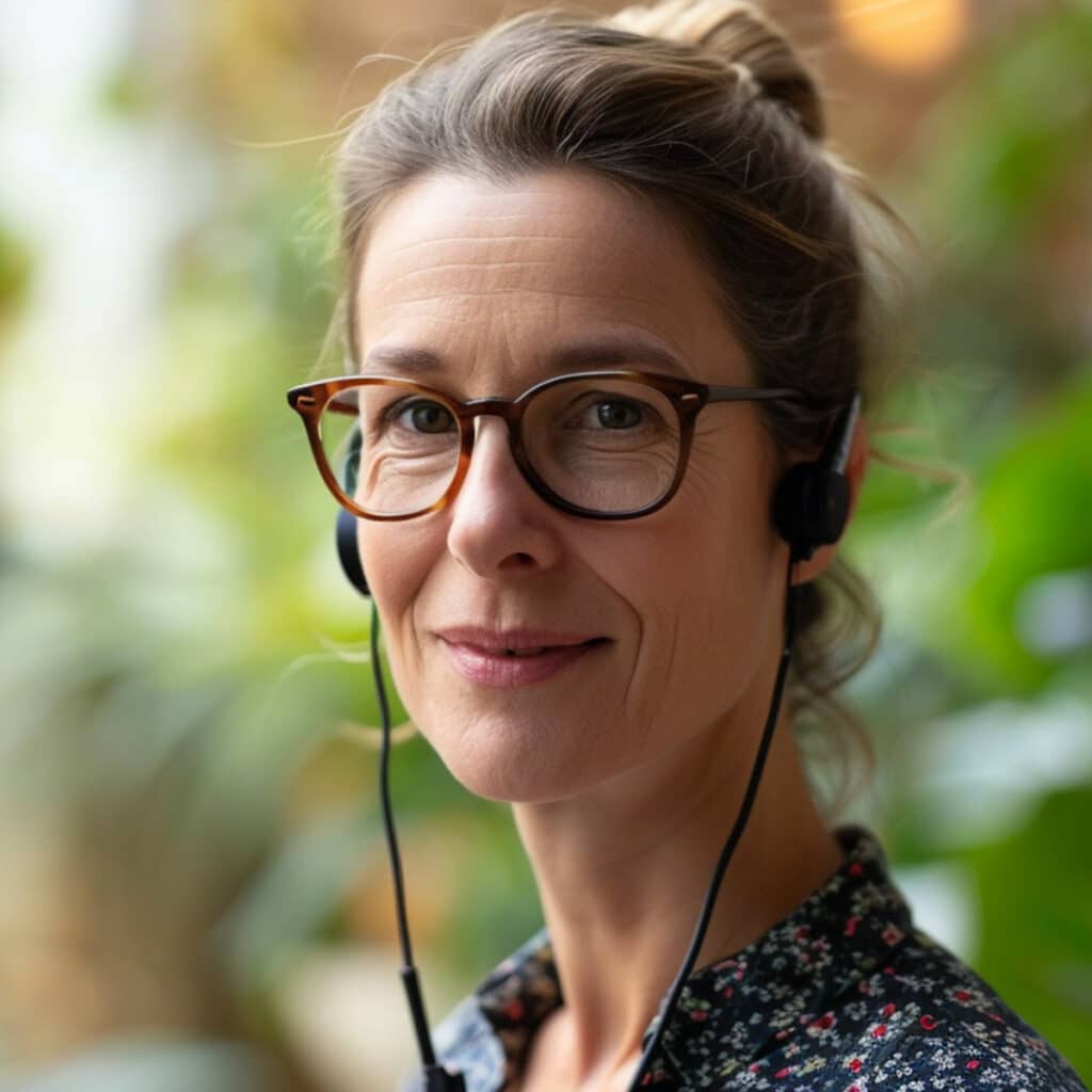 Elise, experte en ligne des monte-escaliers.